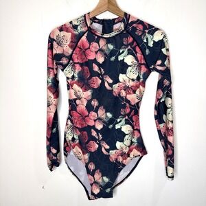 Axesea Bathing Suit Swimsuit Rash Guard Women's 6 Floral Long Sleeve Surf UPF 50